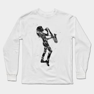 Woman playing saxophone Long Sleeve T-Shirt